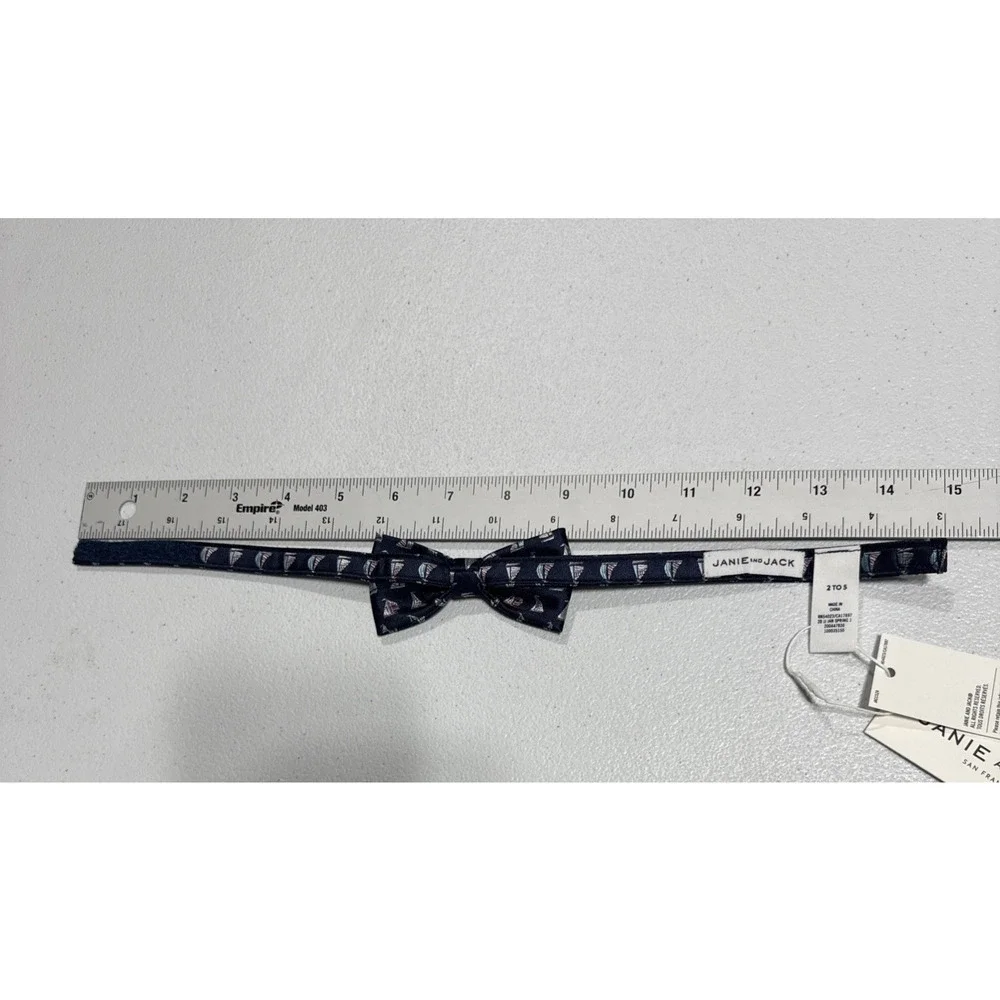 Janie and Jack bow tie boys 2-5 years blue sailboat nautical preppy special occa